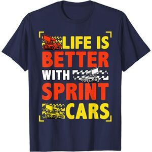 Sprint Car Off Road  Life is better with Sprint Cars T-Shirt Navy SZ XL:NWOT